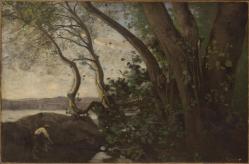 Corot lac nemi vu a travers les arbres 1843