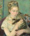 Femme avec un chat de Pierre Auguste Renoir 1885