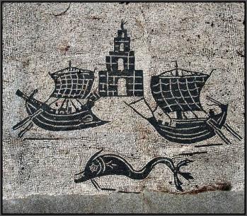 Ostia navire romain mosaic