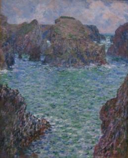 Port goulphar belle i le oil on canvas painting by claude monet 1887 art gallery of new south wales
