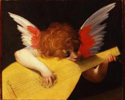 Rosso fiorentino angelot jouant du luth